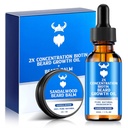 Barbă ulei de creștere și bărbos Balsam - Kit de creștere barbă cu 2X Biotina concentrare pentru bărbați, ingrediente naturale cu ulei de argan, ulei de jojoba și vitamina (Sandalwood)