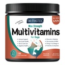 Câine Multivitamine cu Glucosamină, Omega 3, Minerale, Probiotice și Enzime, Vitamine de câine și Suplimente pentru articulații, Skin & Coat Care, Digestive și Sănătate imună, Aroma de pui - 120 Chews