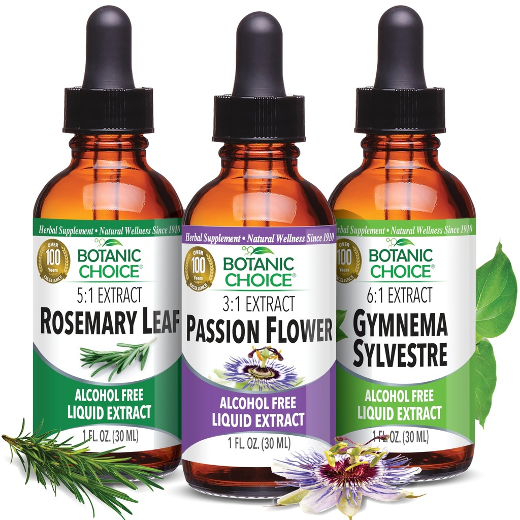 Alegerea botanică Pasiune Floare, Rosemary Leaf, & Gymnema Sylvere extracte Bundle 