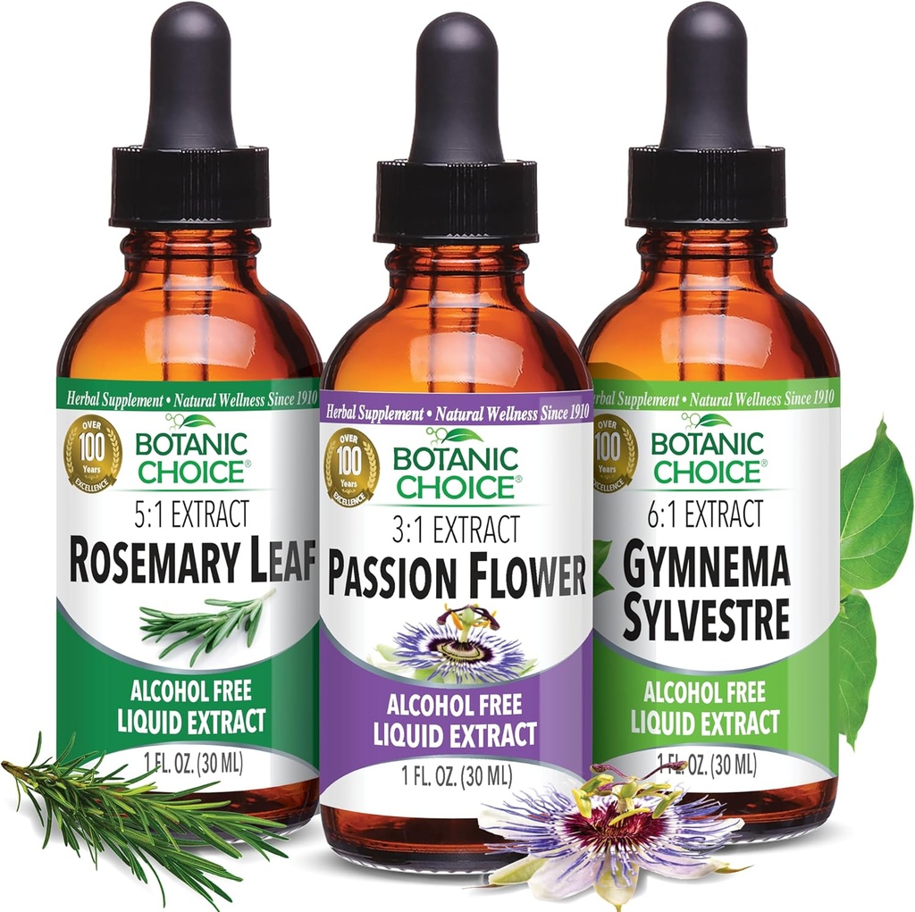 Alegerea botanică Pasiune Floare, Rosemary Leaf, & Gymnema Sylvere extracte Bundle 