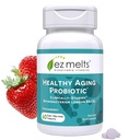 EZ Melts Dizolvabil de imbatranire sanatoasa Probiotic, Bifidobacterium Longum BB536 (2 miliarde CFU), Sugar-Free, Probiotice pentru femei si barbati 50+, aprovizionare 2-Month - 1 ambalaj