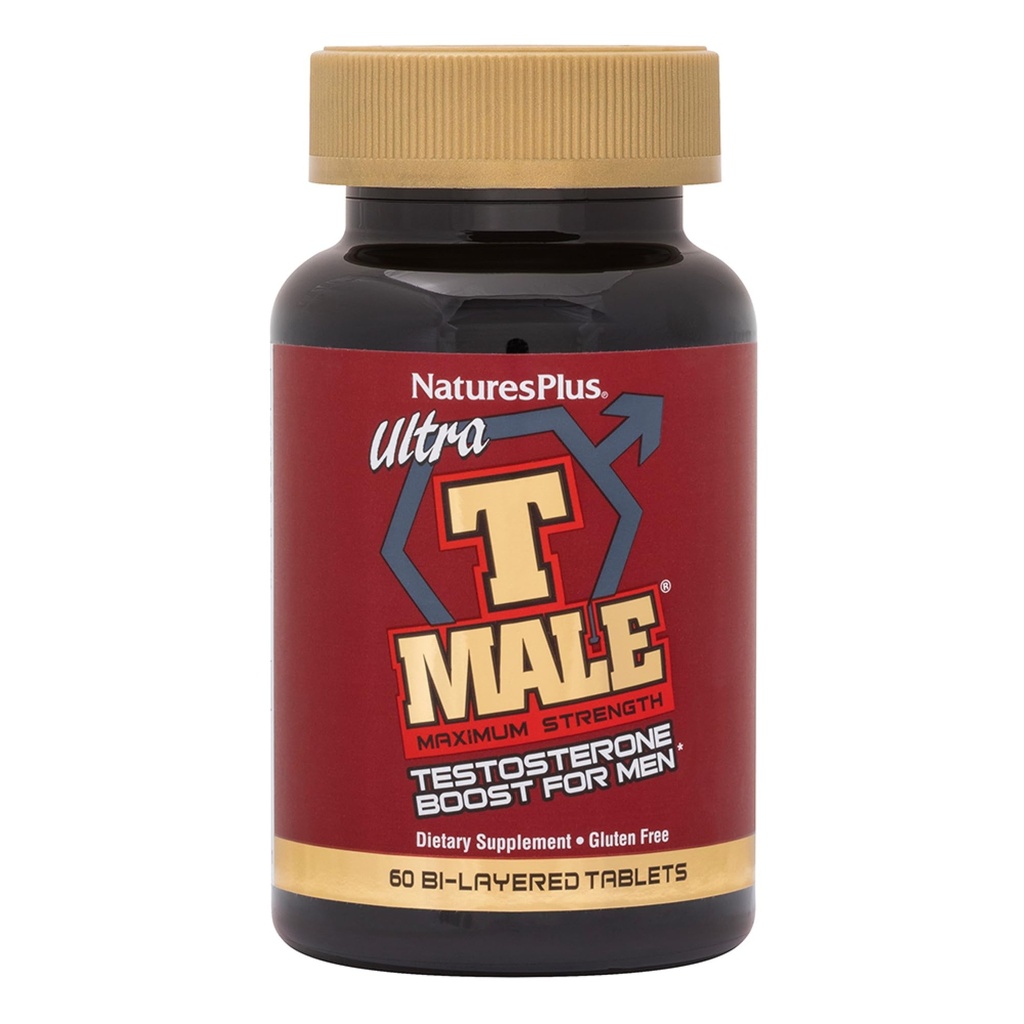 NaturasPlus Ultra T Masculin, eliberare extinsă - 60 tablete cu strat bi-strat - Suportă câştig muscular - vegetarian, gluten gratuit - 30 Serviri