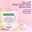 Natura's Bounty Complete Proteine & Vitamine Shake Mix cu Colagen & Fiber, Conține vitamina C pentru sănătatea imună, Vanilla Flavored,1 Pound (Pachet de 2)