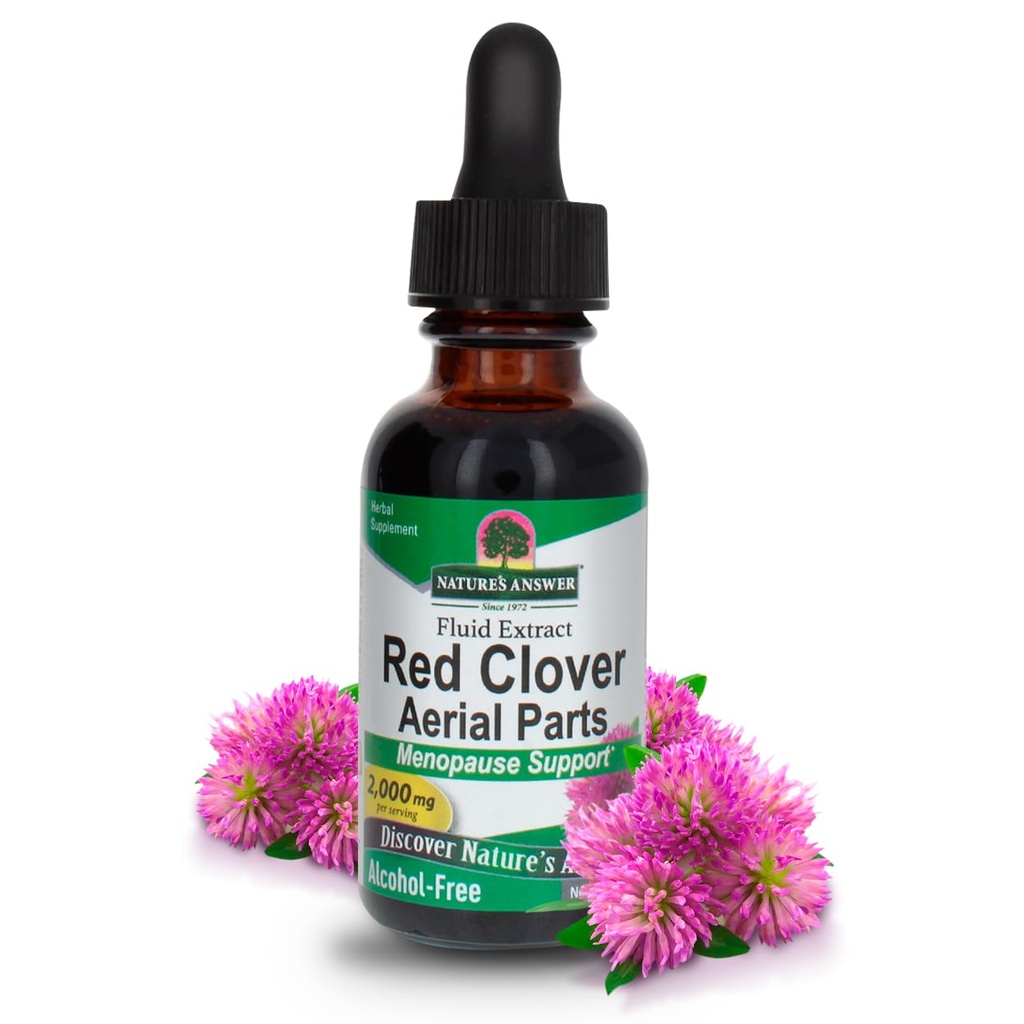 Nature's Raspunsul Red Clover Extract 1 Ounce - Alcool gratuit, Femei Wellness, Femei Supplement with Daily Sevrings Extract, Kosher, Gluten Free, Made in USA