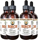 Extract lichid fără alcool Birch, Birch (Betula Alba) Glicerit de scoarță uscată Hawaii Pharm Suplimentul natural de plante 4x4 oz