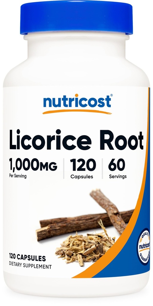 Nutricost Licorice Root 500mg, 120 capsule - non-GMO, gluten gratuit