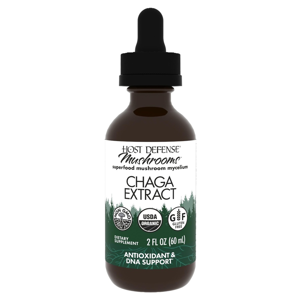 Hoste Defense Chaga Extract - Immune System Supplement - Chaga Mushroom pentru suport activ antioxidant - Liquid Dietary Mushroom Supplement - 2 fl oz (60 Servings) *