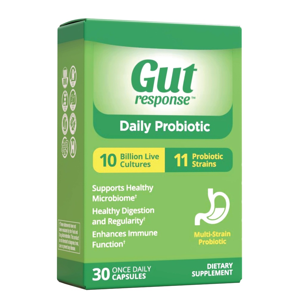 Probiotic zilnic pentru bărbați și femei, încetinește îmbătrânirea digestivă, stimulează sistemul imunitar, reduce balonare, non-GMO, gluten gratuit & soia, 10 miliarde CFU, 30 capsule