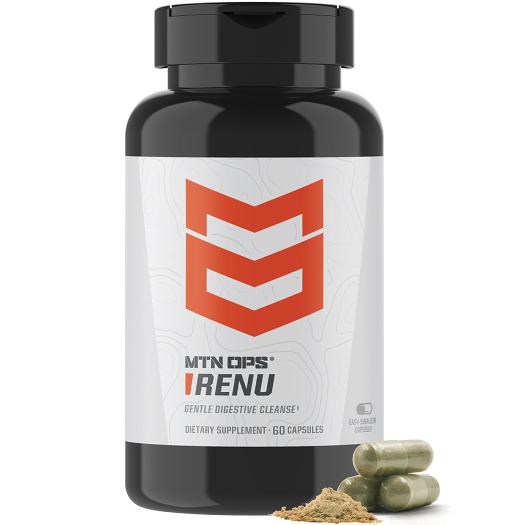 MTN OPS Renu for Gentle Digestive Cleanse, Psyllium Husk Powder for Digestive Health & metabolic Booster, 60 Capsule, 30 Servings