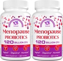Menopauza Suplimente pentru femei, 120 Miliarde Probiotice CFU pentru femei, Suplimente Probiotice Toate-naturale pentru Menopauza Flash-uri calde, Transpirații de noapte, Swing-uri de mood și hormon - 120 Capsule de plante