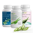 AloeCure Organic Aloe Vera Capsules Pack - 3 piese - Melatonina + Colagen, Aloe Vera Capsule, Probiotic + Enzim