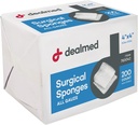Dealmed 4" x 4" Bureți chirurgicali, 8-Ply, Spongee anti-Woven pentru îngrijirea rănilor, Kituri de prim ajutor și facilități medicale, 200 Conte (Pachet de 1)