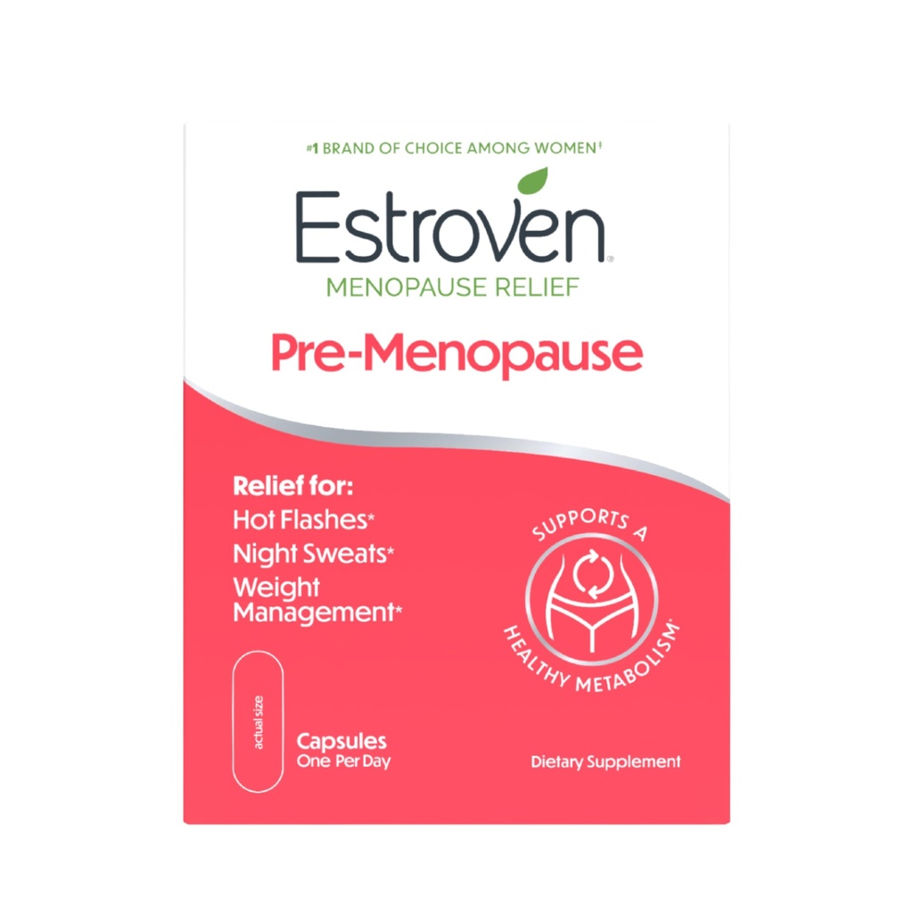 Estroven Pre-Menopause Relief, 30 CT, Proved clinic Ingrediente, Provoacă Menopause Relief plus Sweats de noapte & Hot Flash Relief, Drug-Free sau Estrogen Free