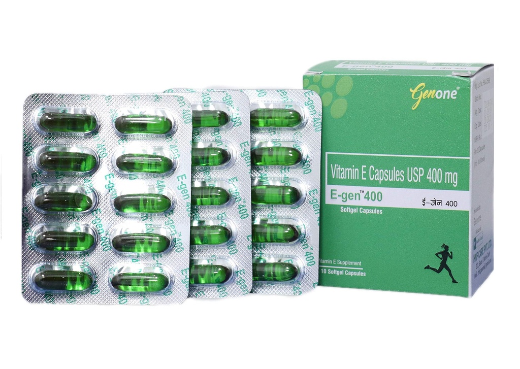 Gen.-gen 400 Vitamina E Capsule pentru luminos faţă, piele şi păr Nutriţie (30 capsule)