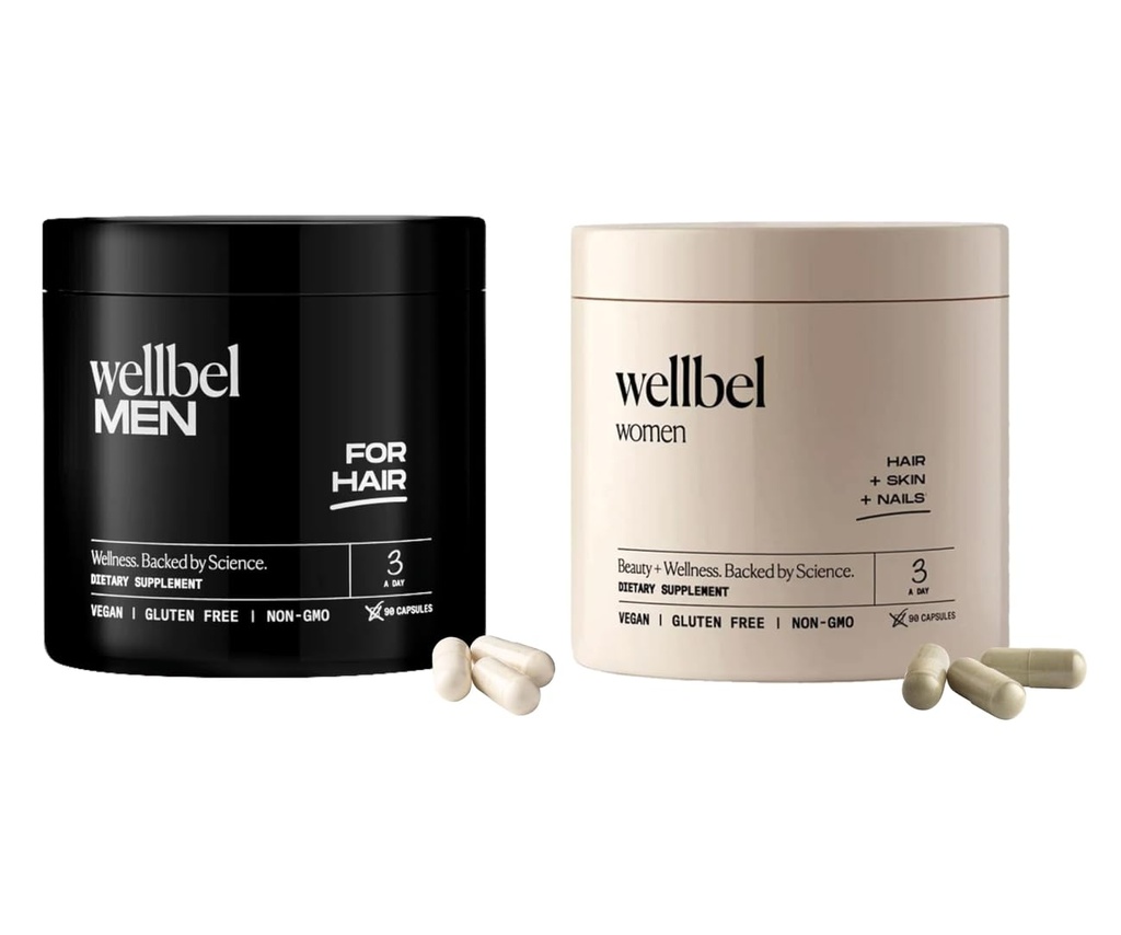 WellBEL Mix Pack Mens and Women Clean Supplement for Hair, Skin, and Nails, Vegan, Gluten Free and Non OMG