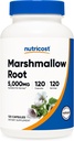 Nutricost Marshmallow Root 5000mg echivalent, 120 capsule vegetariene - Gluten gratuit & non-GMO - de la 500mg de 10:1 extract