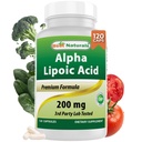 Cele mai bune Naturale Alfa Acid lipoic 200 Mg 120 capsule