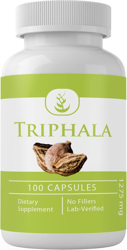INGREDIENTE ORIGINALE INGREDIENTE Triphala pulbere, (100 capsule) întotdeauna pură, fără aditivi sau fillere, Lab verificate