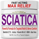Sciatica Nervi Cream - Cream Comfort de putere maximă pentru picioare, mâini, picioare, degetele de la picioare, spate - Natural Ultra Putere Arnica, MSM, Mentol, Soothing Comfort, 2 Oz