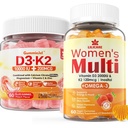 Vitamină fără zahăr D3 K2 Gume umplute + Multivitamine pentru femei Gume