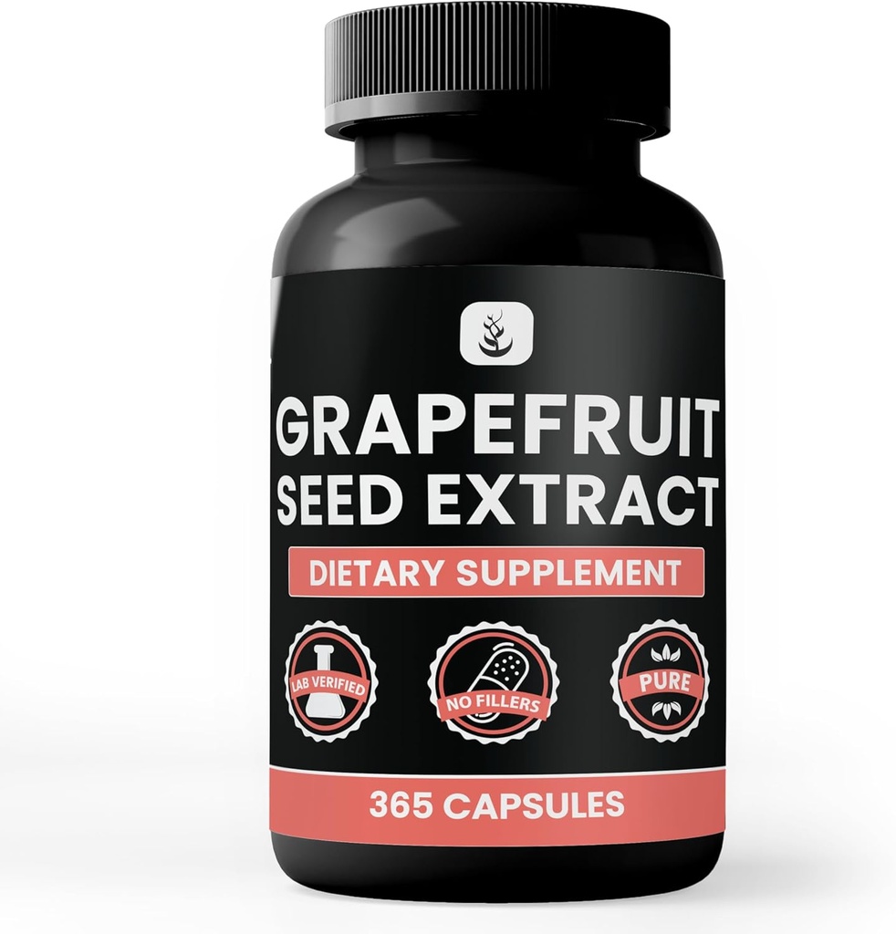 Extract de semințe de grapefruit (365 capsule) Nu de magneziu sau fillere de orez, întotdeauna pure, verificate de laborator