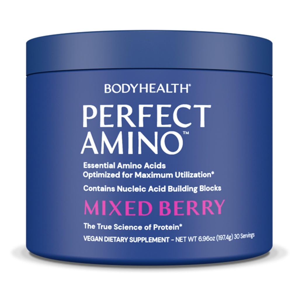BodyHealth Perfect Amino Powder - BCAA și EAA pulbere pentru antrenament Pre și Post - Amino Acid Energy Drink pentru bărbați și femei pentru a sprijini Lean musculare și de recuperare - mixt Berry - 30 Serviri