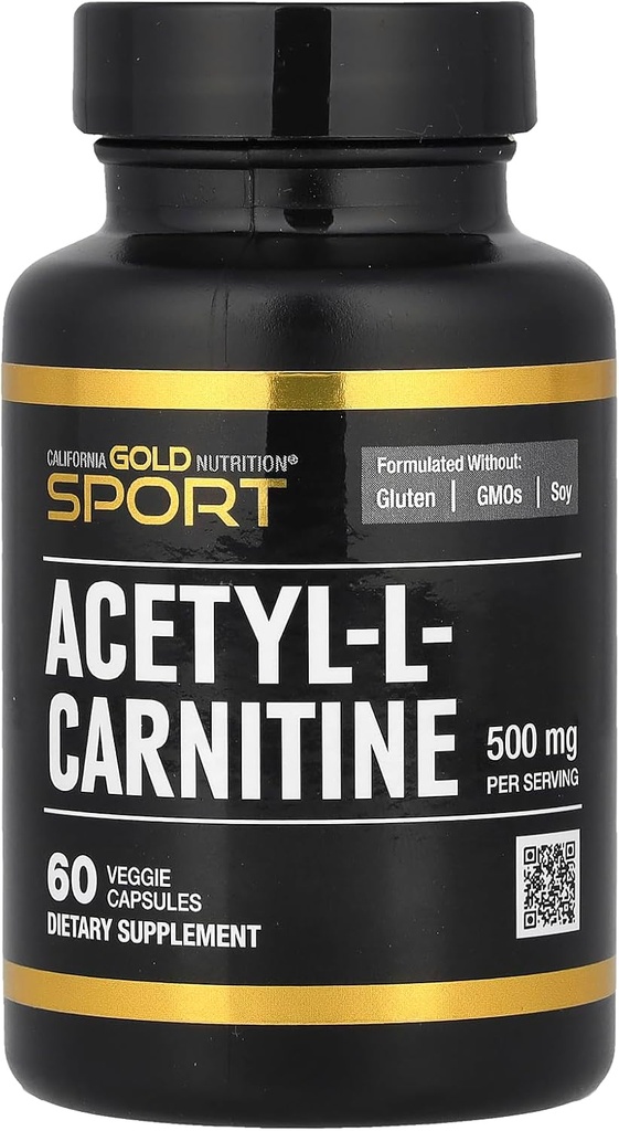 California Gold Nutrition Acetil-L-Carnitina, 500 mg, 60 Capsule Veggie