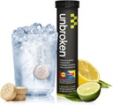 Comprimate de recuperare UNBROKEN 9EAA/BCAA (60% GRATUIT-FORMă/40% Di- & Tri-Peptide), Aminoacidi Supliment pentru recuperare mai rapidă și mai puțin dureri musculare, Post & Pre- Workout pentru bărbați și femei, 10 Ser., Lămâie Lămâie