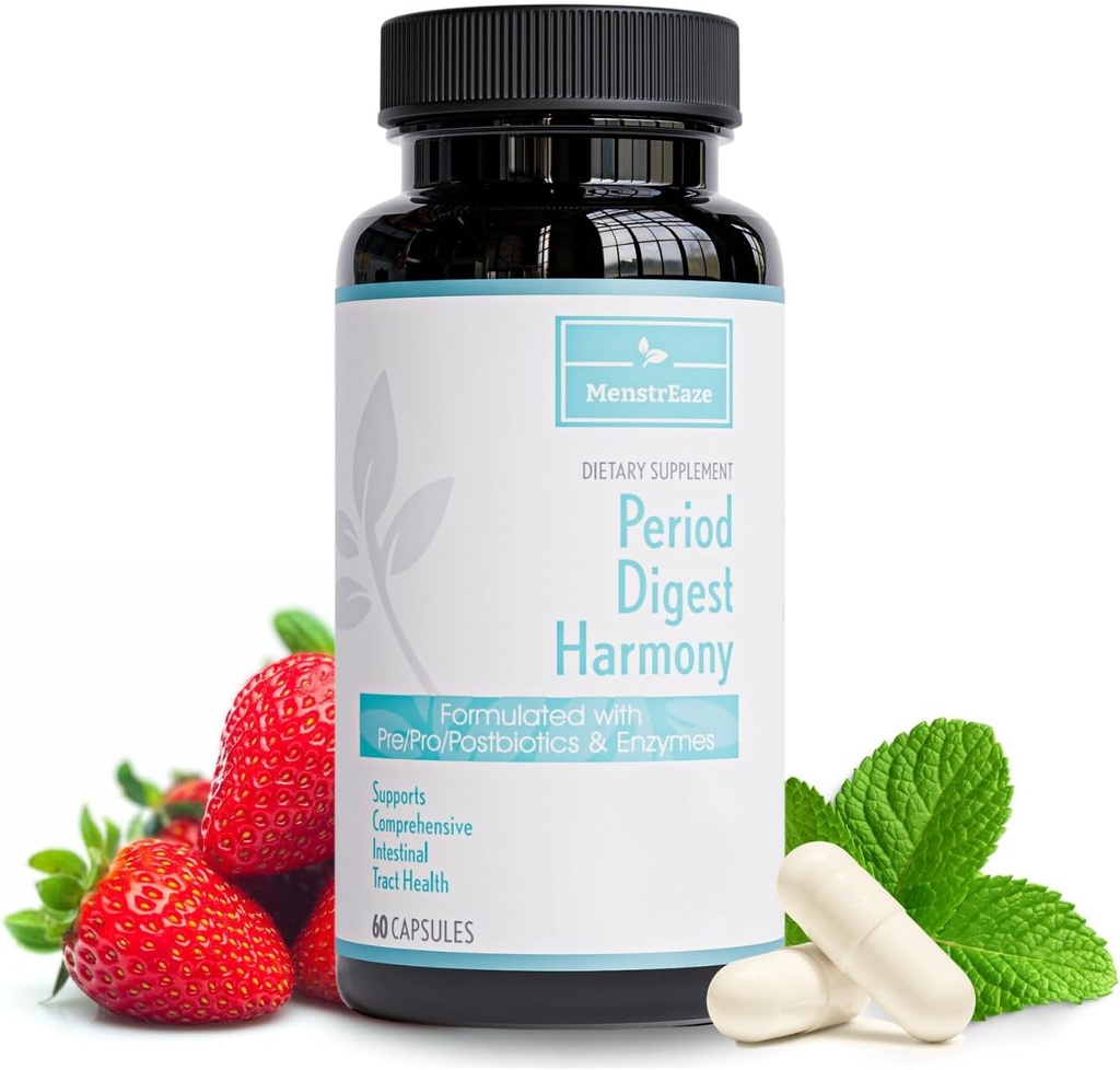 Digestive Probiotic, Prebiotic, Postbiotic & Enzim pentru femei, Complete Gut & întreg alimente Digestive Supplement, Perioada de valabilitate Stabil avansat Pre/Pro/Postbiotic, 60 capsule