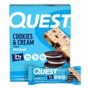 Quest Nutrition Cookies & Cream Proteine Bars, 21g Proteine, 4g Net carbohidrati, 1g Zahăr, Gluten gratuit, Keto Friendly, 4 Conte