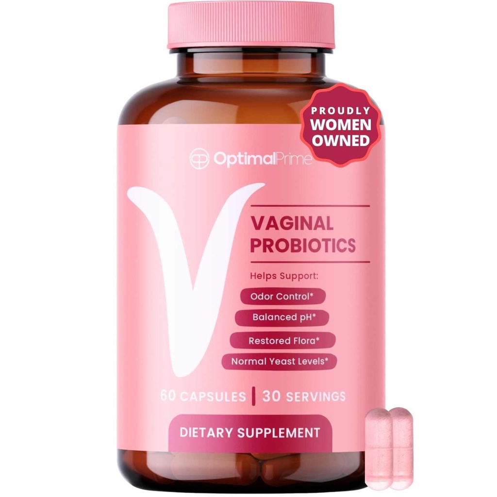 Probiotice vaginale optime pentru femeile cu prebiotice, extract de merişoare şi un amestec de Lactobacillus probiotic, susţine flora vaginală sănătoasă, controlul odorului, echilibrul pH-ului, 60 capsule