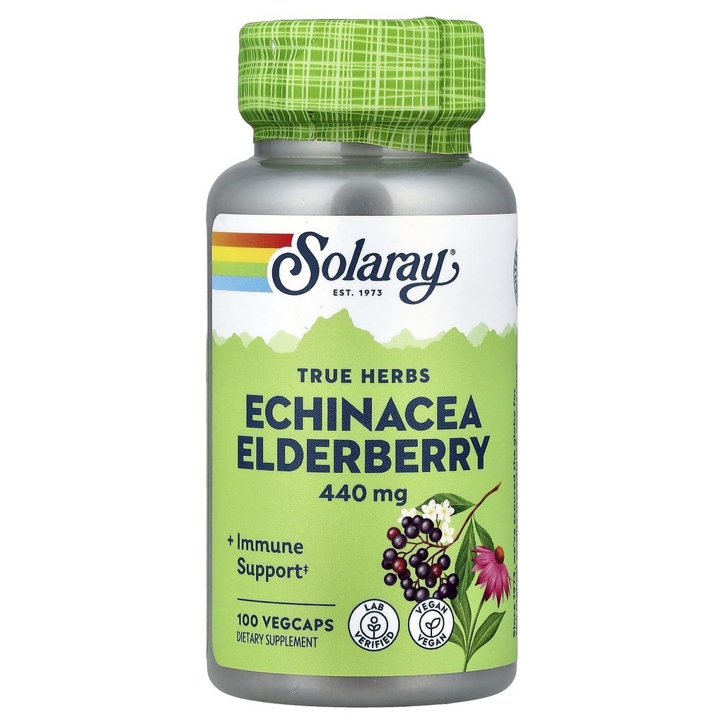 SOLARAY Echinacea și Elderberry Capsule, 440 mg 