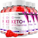 (5 Pack) Premier Keto ACV Gummies - Advanced Formula Premiere Keto Plus ACV Gummies Apple Cider Otegar Premier ACV Supliment alimentar Recenzii Bărbaţi Femei (300 Gummies)