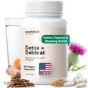 Sanatate naturala curatata Detoxifiere + Debloat - Lapte Thistle & Dandelion Root Vegan Supliment pentru femei - Bloating Relief & Digestion Support - 60 capsule