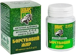 60 Capsule de grăsime Bursuc Sursa naturală de acizi grași polinesaturați