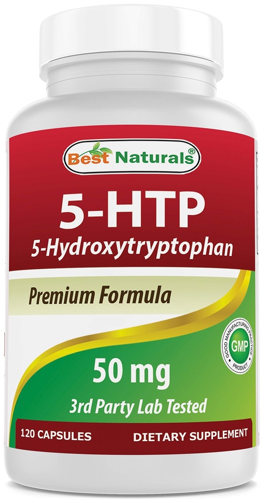 Cele mai bune Naturale 5-HTP 50 mg 120 capsule, 5 capsule HTP susține relaxare și somn odihnitor