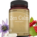 Zen calm Stres Adrenal Supplement Organic Adaptogen Herbs - Magneziu, B Vitamine, GABA & More to Support a Natural Calm. Non-Drowsy. Non-GMO (60 Veggie Caps)