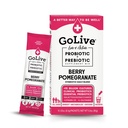 GoLive Prebiotic şi Probiotic pentru femei, bărbaţi, copii. Berry rodie Synbiotic Powder w/ L- glutamină, vitamina D3, Electroliţi. Pentru Gut Health, Digestion, Metabolism, Imunitate 15-50B CFU.