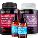 Colagen Biotin lichid (2pk), Fadogia Tongkat Ali (1pk), și oxid de azot (1pk) Supliment Bundle - Vitamine în stare pentru păr, piele, unghii, inimă, energie, și suport testosteron - non-GMO, Vegan