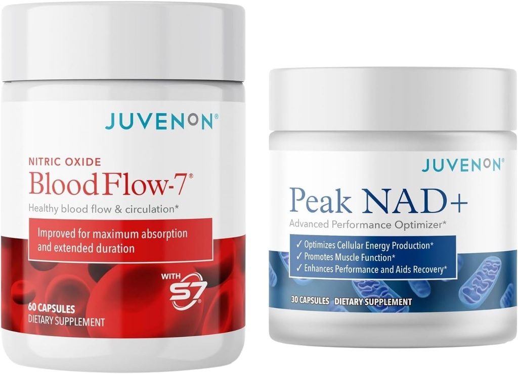 Juvenon BloodFlow-7 Suplimentul oxid nitric cu Nitrosigină + Vârf NAD+