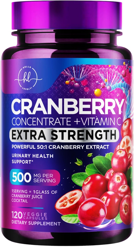 Suplimentul Cranberry 25,000 mg Formula + Vitamina C 