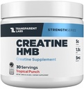 Labs Transparent Creatin HMB - Creatine Monohidrat pulbere cu HMB pentru cresterea musculara, Creşterea Putere, Enhanced Energy Output, şi performanţă sportivă îmbunătăţită - 30 Serviri, Tropical Punch