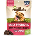 Pet Naturals Daily Probiotic pentru câini, Duck Flavor, 160 Chews - 120M CFUs Pre și probiotice pentru câini Digestive Health, Gut Health, Immune Support, Diaree, Alergii și mâncărimi