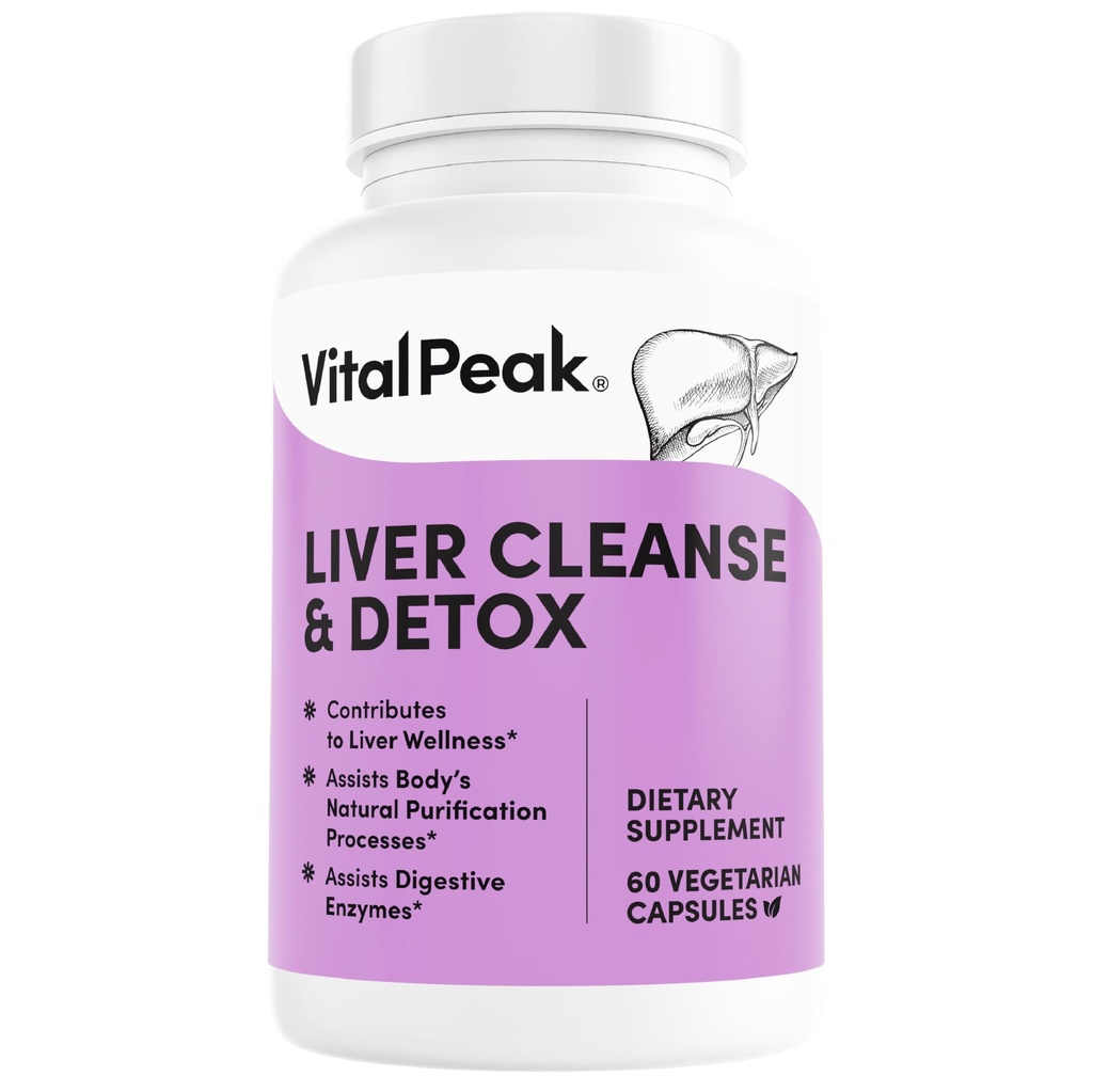 Ficat Cleanse Detoxifiere & Reparații - Suplimentul de asistență pentru sănătate hepatică - cu Thistle lapte, Berberine, Sfeclă de rădăcină, Turmeric, Ghimbir, Root Dandelion, Anghinare, Extract de semințe de struguri & More - 60 capsule