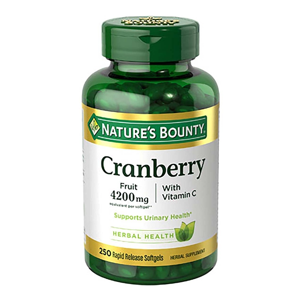 Natura's Bounty Cranberry cu vitamina C 4200 mg, 250 Softgels (Pachet de 3)