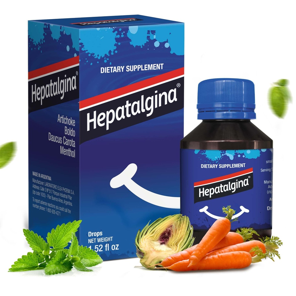 Suport hepatic Protector digestiv - Supliment vegetal lichid cu extract de anghinare pentru ficat Curatenie Detox & Reparatii - Detoxifiere hepatica Drops cu menta, Boldo & Morcov - 45 ml