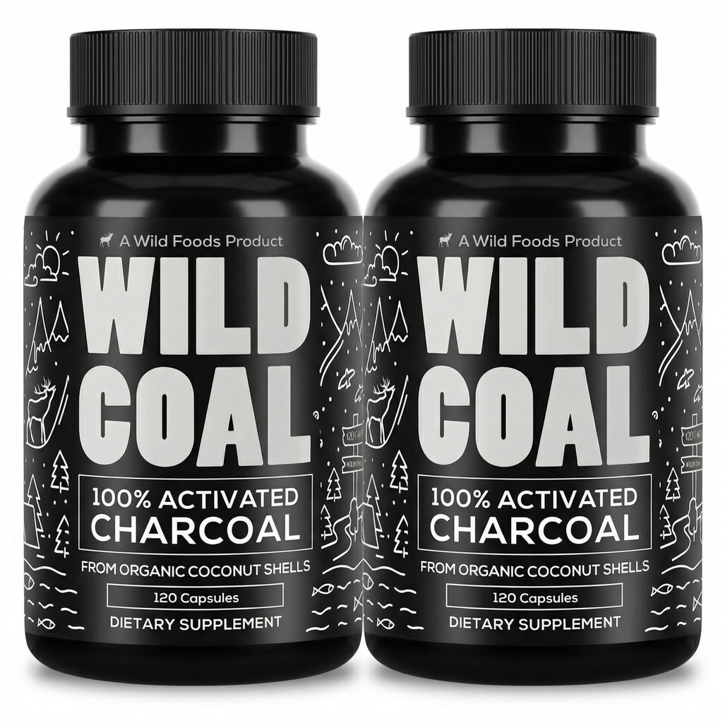 Alimente sălbatice activate capsule Charcoal 