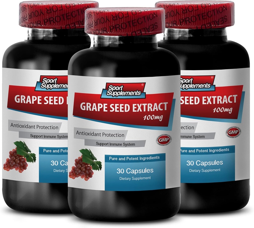Proanthocyanidine oligomerice - Extract de semințe de struguri - Capsule de extract de semințe de struguri - Supliment de semințe de struguri - Resveratrol de semințe de struguri - Prevenirea presiunii ridicate - 3B 90 capsule