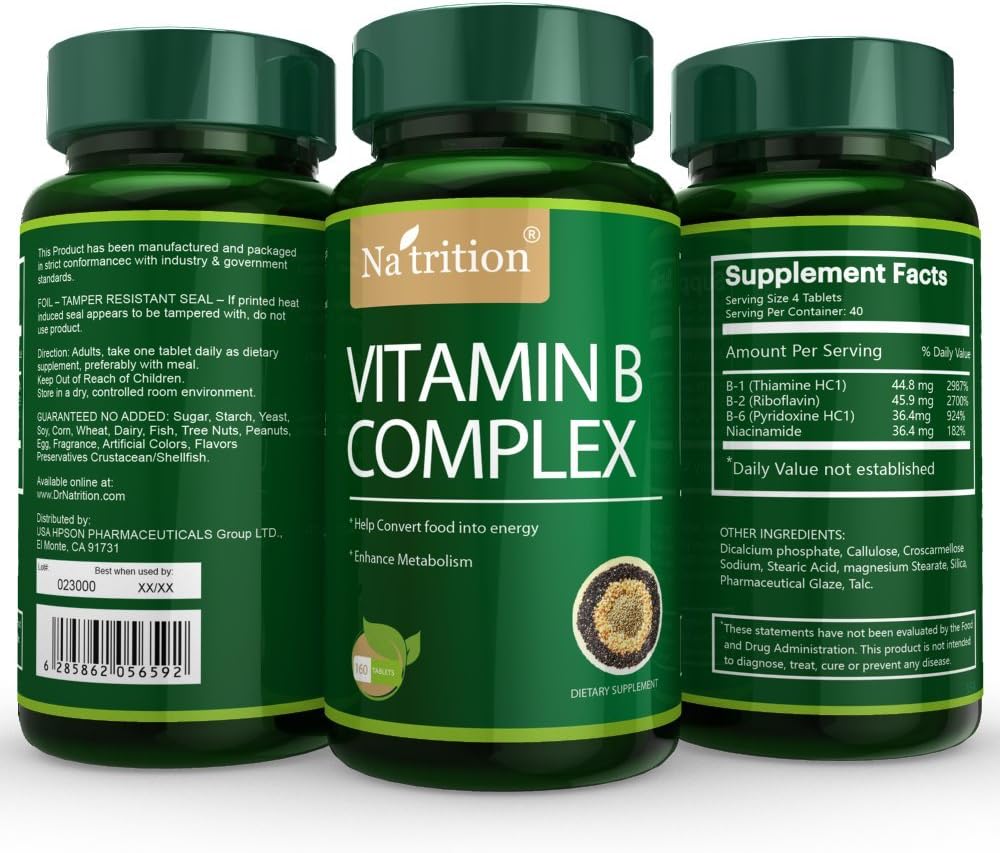 Comprimate Complexe de vitamina B, natriţie, 160 comprimate per flacon