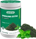 Land Art Spirulina organică extra pulbere - mentă aromată - 100% pură - 75 Serviri - Superfood - bun gust și miros bun - 10% Clorofilă bioactivă - Sursa puternică de antioxidanți